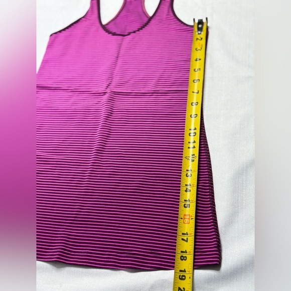 Lululemon Cool Racerback Hyper Stripe Raspberry Glo Light Plum Women’s Sz:6 - Picture 5 of 5